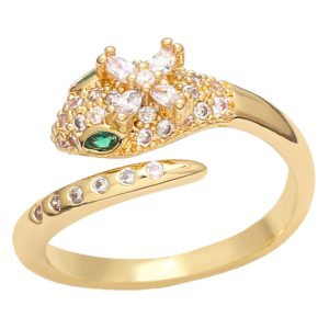 Snake Ring With Emerald Eyes